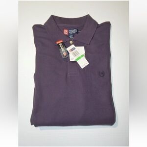 CHAPS Sz Large Purple Long Sleeve Polo Shirt 100% Cotton